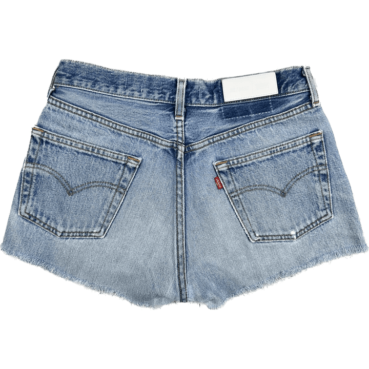RE/DONE Levis Button Fly Denim 'Self/Corps' Shorts -Size 24 - Jean Pool