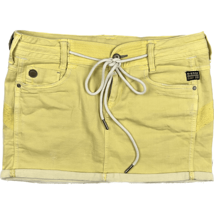 G Star Raw 'Cruz' Citron Hipster Denim Mini Skirt - Size 26 - Jean Pool