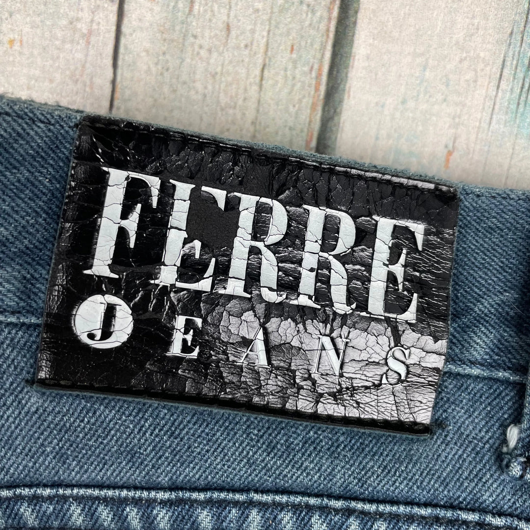 90's Vintage FERRE Jeans Tapered Denim Jeans- Size 29 - Jean Pool
