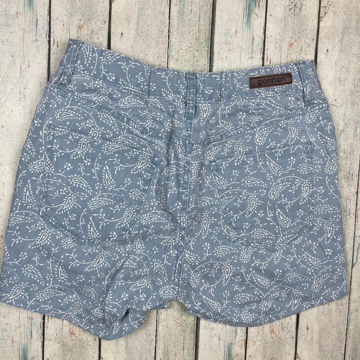 Gorman Paisley Print Denim Shorts - Size 9/10 - Jean Pool