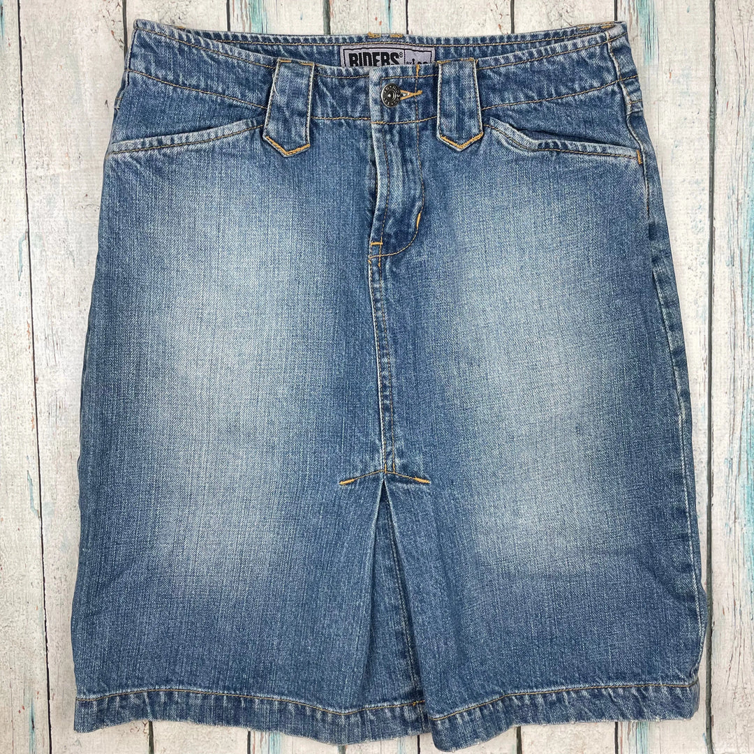 Lee Denim Pleat front Jeans Skirt - Size 8 - Jean Pool