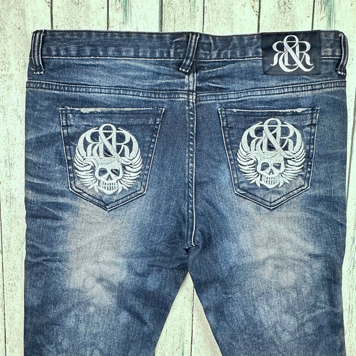 Rock & Republic Skull Pocket Straight Jeans- Size 30 - Jean Pool