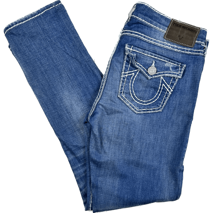 True Religion 'Cora' Mid Rise Straight Mid Rise Jeans- Size 28 - Jean Pool