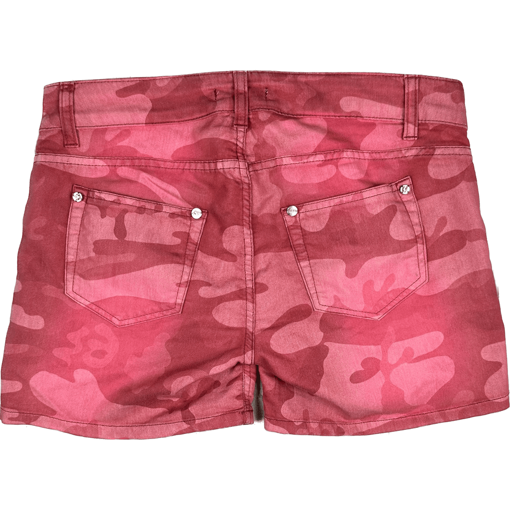 Blugirl Folies Red Camouflage Print Boy Shorts -Size 29 - Jean Pool