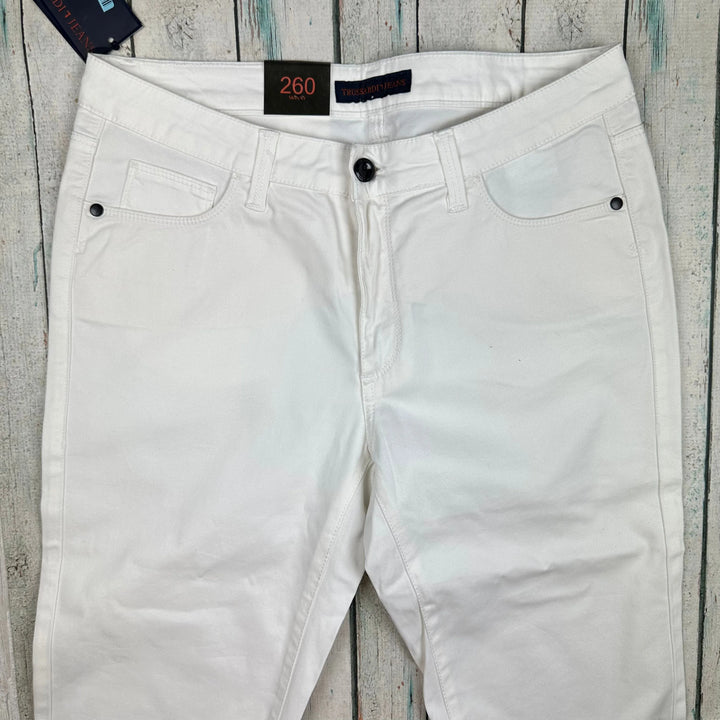 NWT - Trussardi Jeans - Stunning Italian Embellished '260 Skinny' White Jeans -Size 31 - Jean Pool