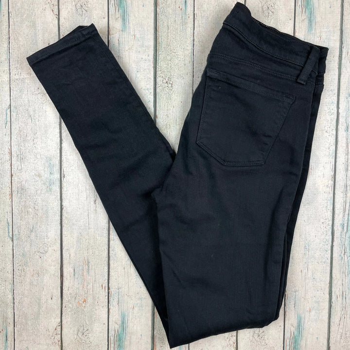 J Brand Serious Black Mid Rise 'Super Skinny' Jeans - Size 26 - Jean Pool