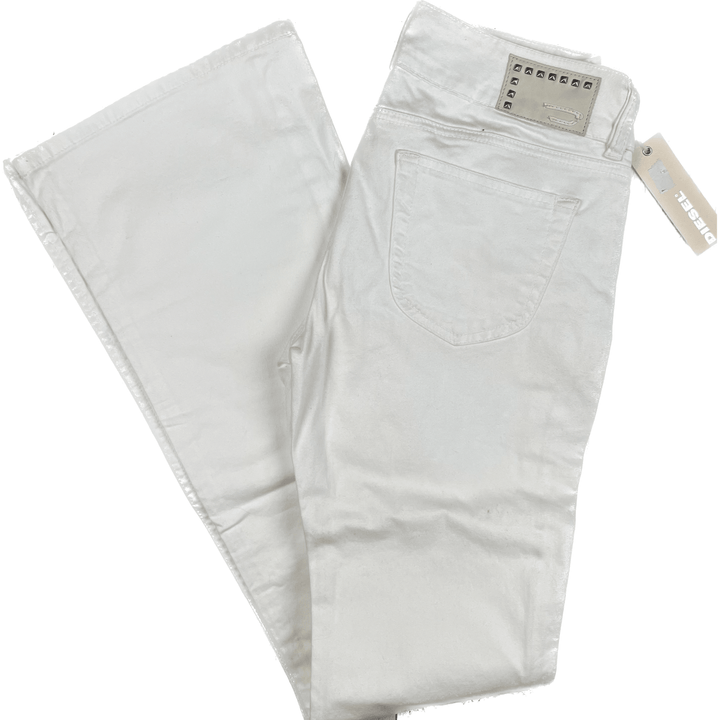 NWT - Diesel 'Louvley' Low Rise Boot White Denim Jeans Size - 26 - Jean Pool