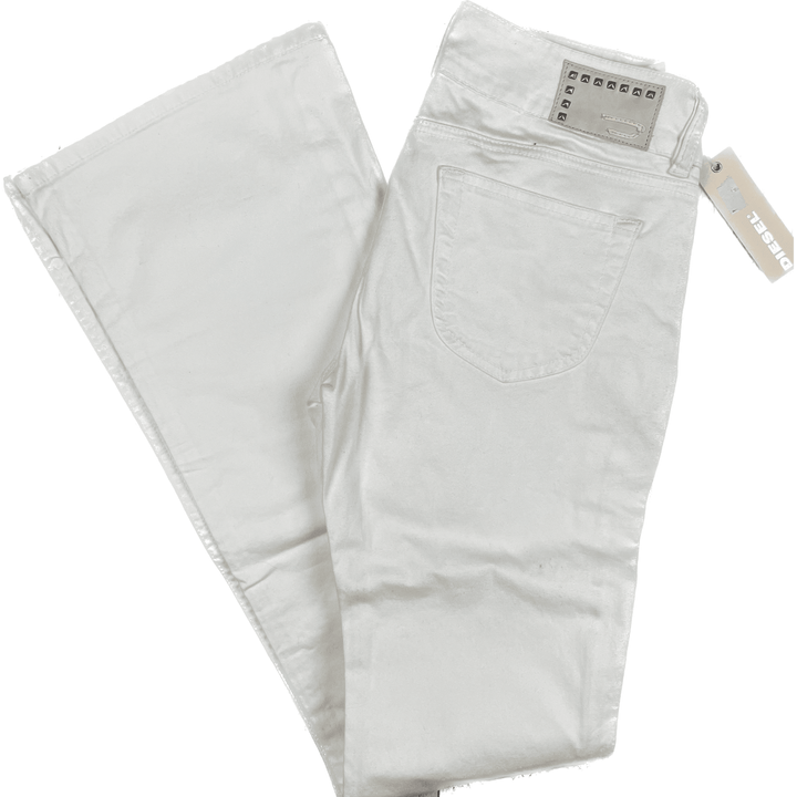 NWT - Diesel 'Louvley' Low Rise Boot White Denim Jeans Size - 26 - Jean Pool