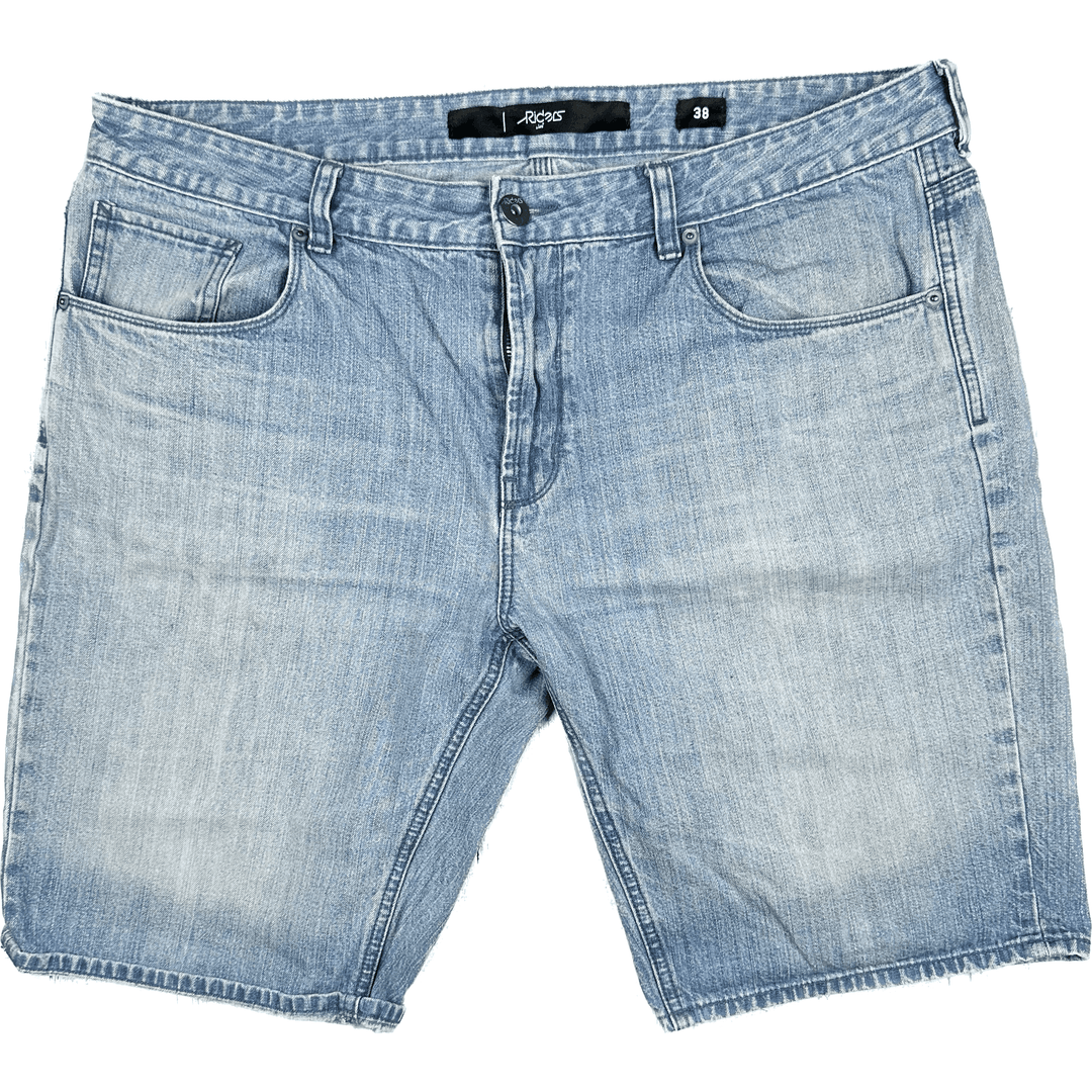 Light wash denim shorts mens best sale