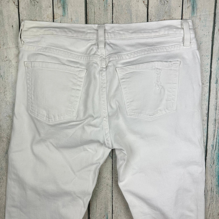 Just Black Made in USA White Ripped Jeans -Size 26 - Jean Pool
