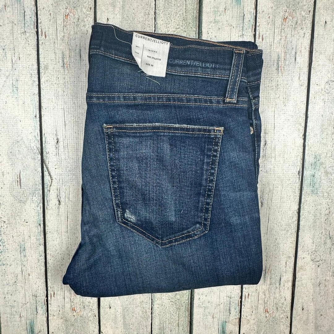 NWT- Current/Elliot 'The Stiletto' Blue Townie Wash Jeans- Size 30 - Jean Pool