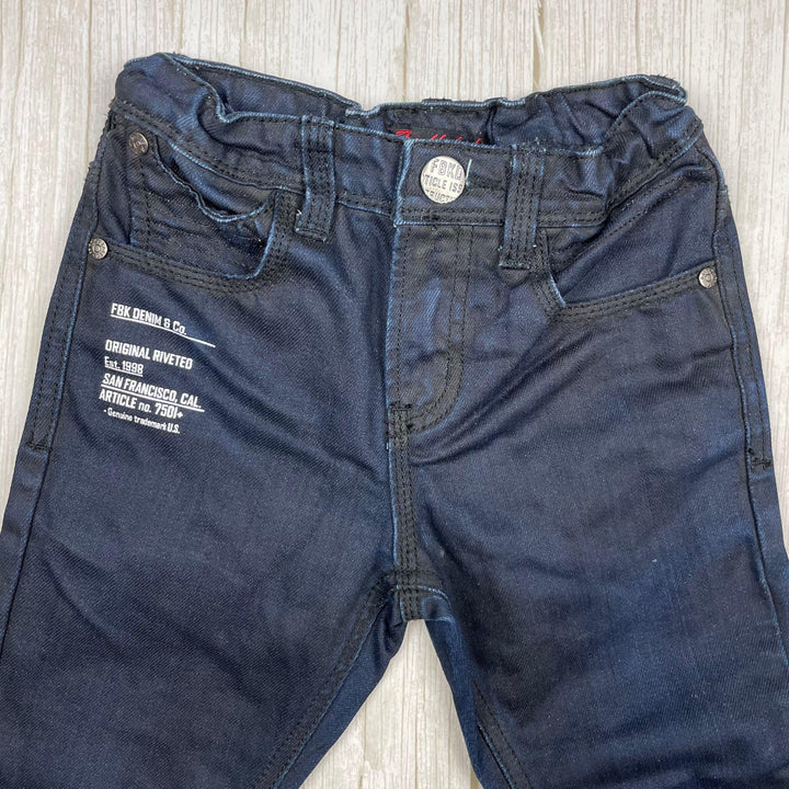 Fresh Baked Slim Straight Boys Logo Jeans - Size 5 - Jean Pool