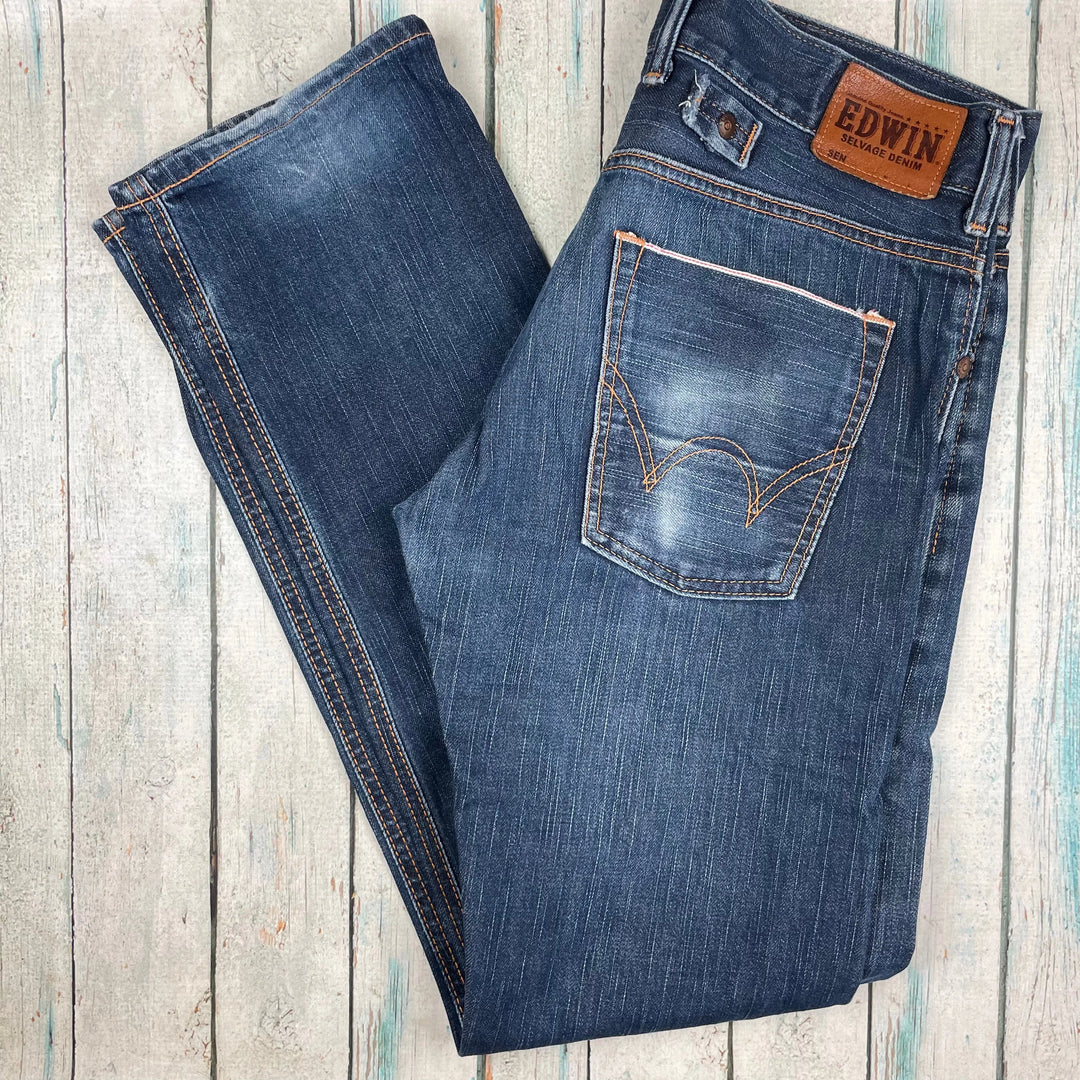 Edwin Japan - Blue 'SK505 Selvedge Denim Jeans -Size 30/32 - Jean Pool