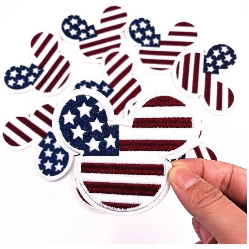 USA Flag Mickey- Embroidered Cloth Patch-Jean Pool