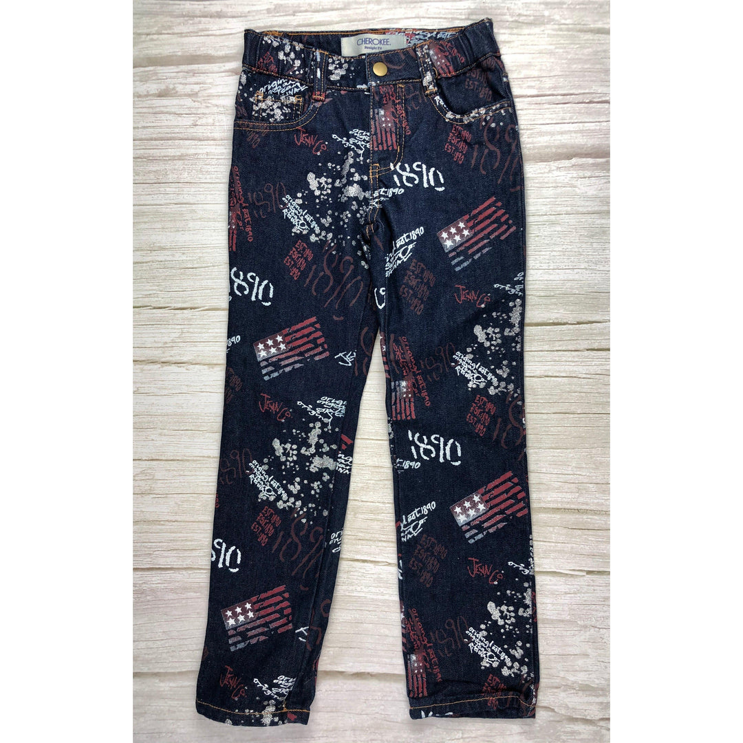 Cherokee USA Graffitti Straight Leg Girls Jeans - Size 6Y - Jean Pool