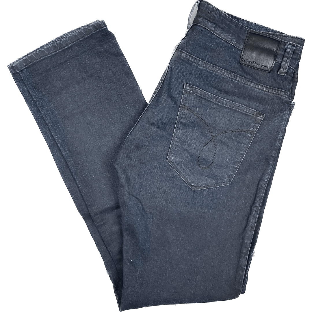Calvin Klein Dark Wash Mens Super Skinny Jeans - Size 34 - Jean Pool