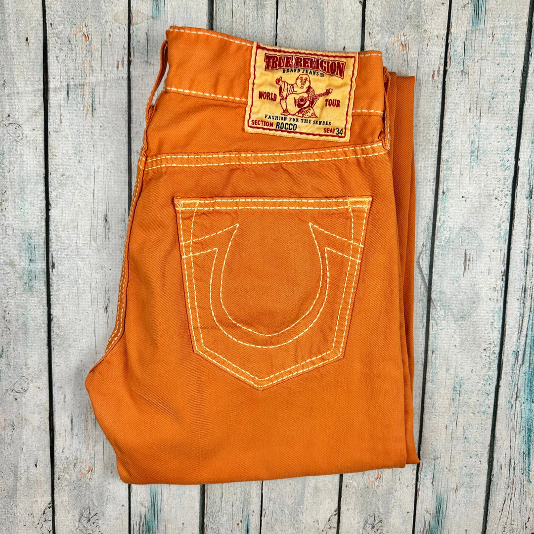 True Religion 'Rocco' Orange Slim Fit Mens Jeans - Size 31 - Jean Pool