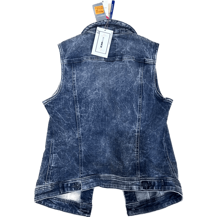 NWT - G Star Raw Ladies Denim 'New Tailor Contour' Sleeveless Jacket - Size M - Jean Pool