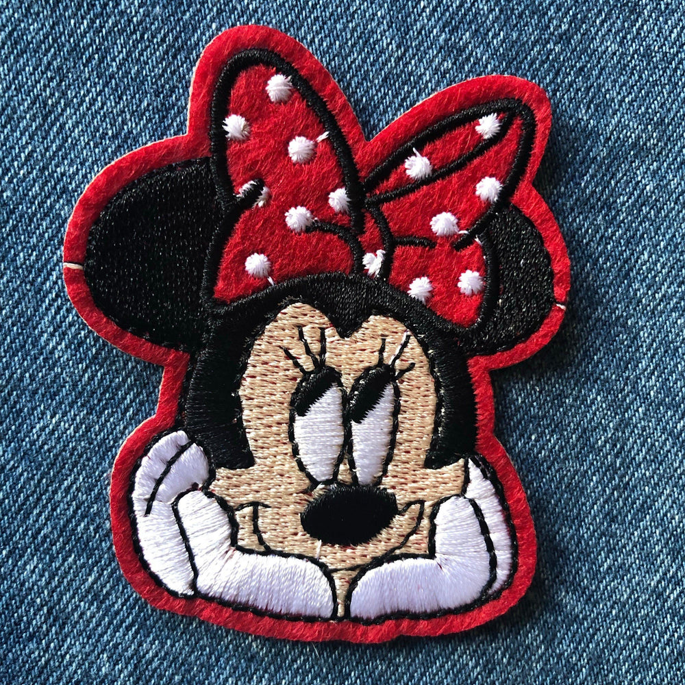 Thinking Minnie - Embroidered Cloth Patch-Jean Pool