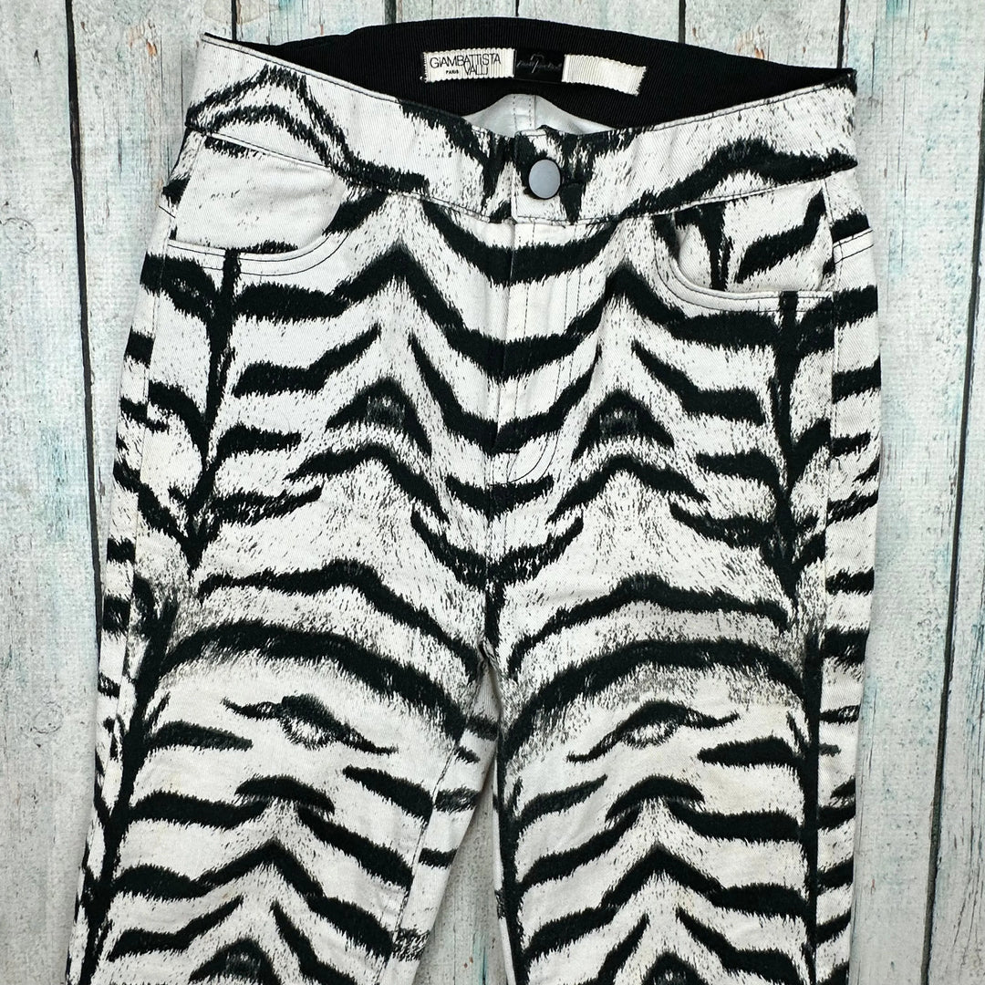 7 for all Mankind X Giambattista Valli - Tiger Print Skinny Jeans Size- 25 - Jean Pool