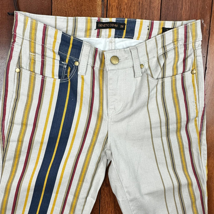 NWT - Genetic Denim USA Made 'The Shya' Striped Jeans - Size 26 - Jean Pool