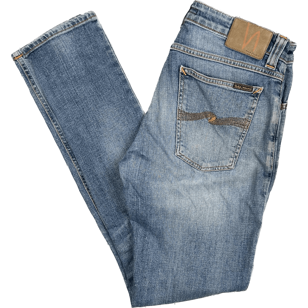 Nudie 'Skinny Lin' Organic Spring Blue Wash Denim Jeans- Size 32/34 - Jean Pool