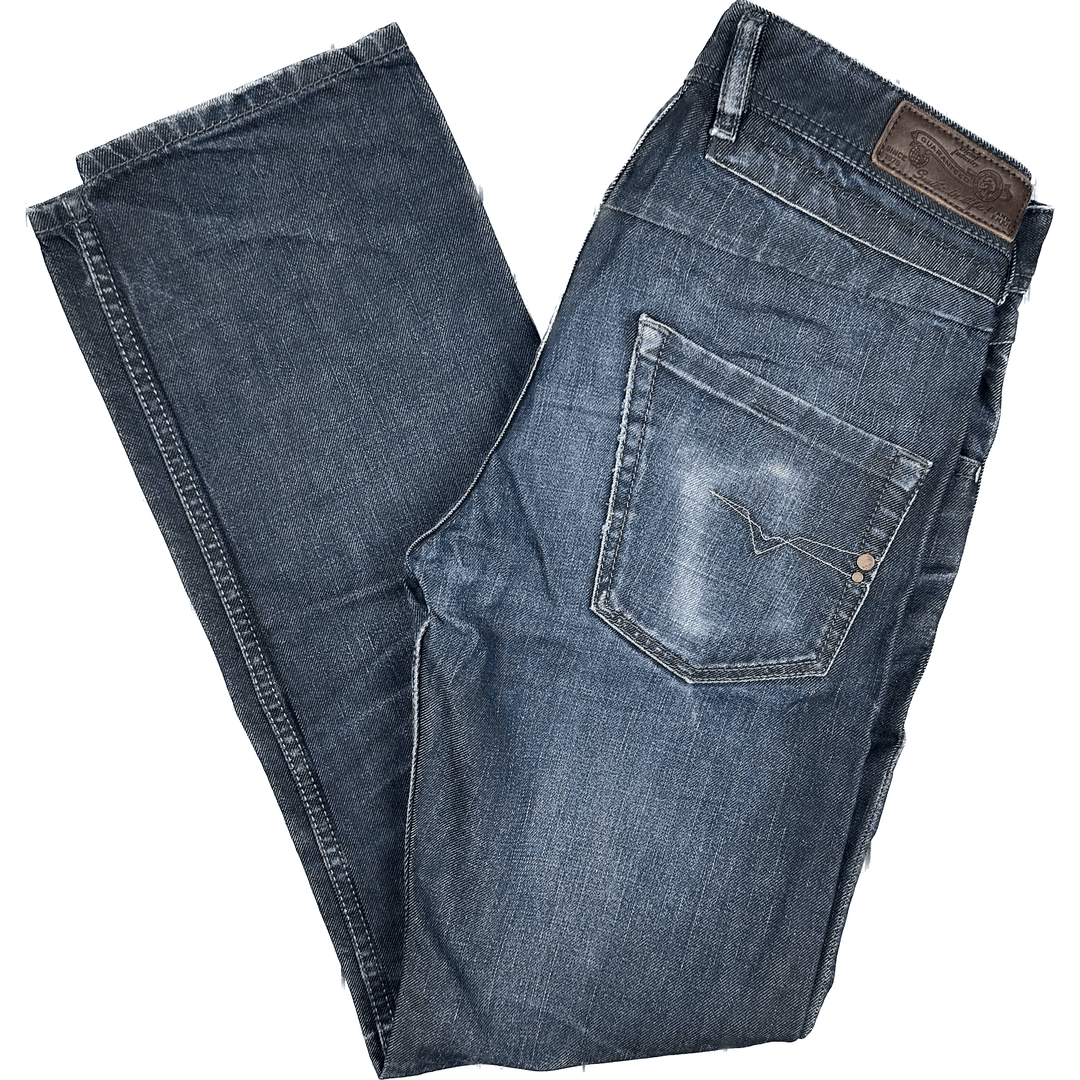 Diesel Mens 'Belther' Regular Slim Tapered Jeans - Size w29/32 - Jean Pool