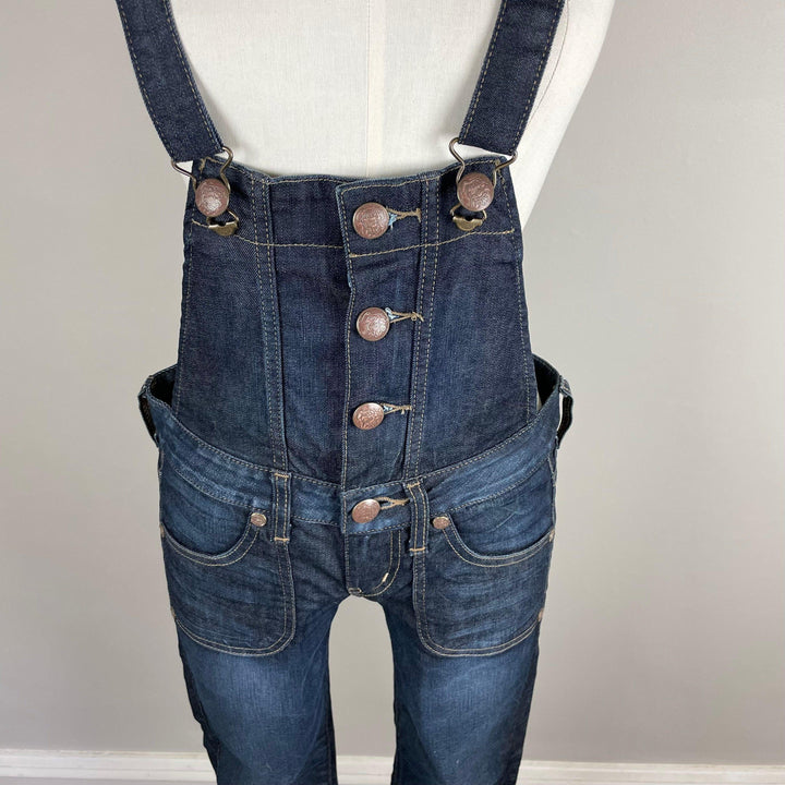 Guess Bib Front Skinny Stretch Overalls -Size 24" or XS - Jean Pool