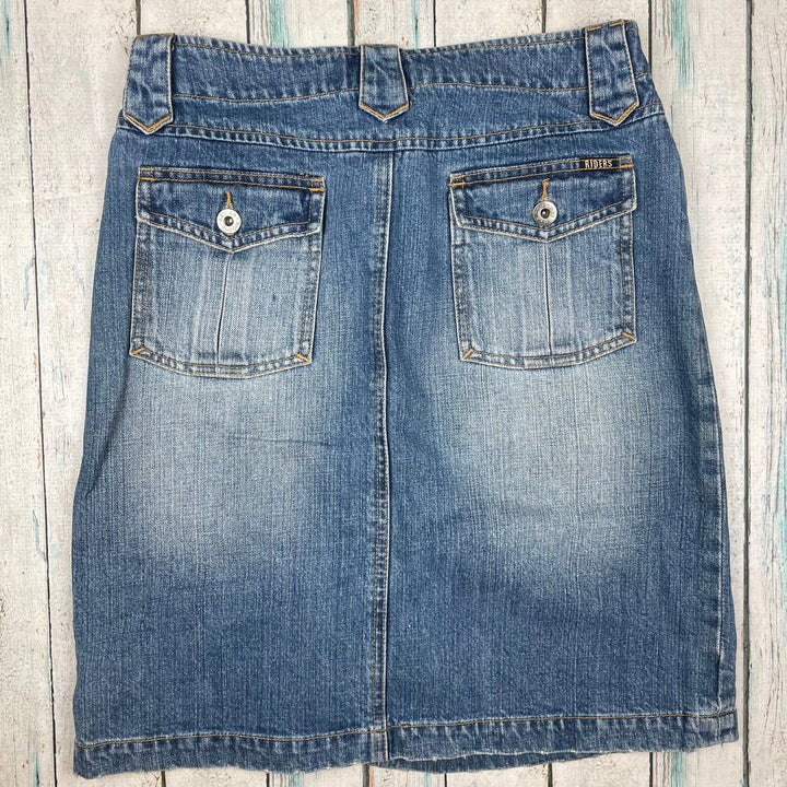 Lee Denim Pleat front Jeans Skirt - Size 8 - Jean Pool