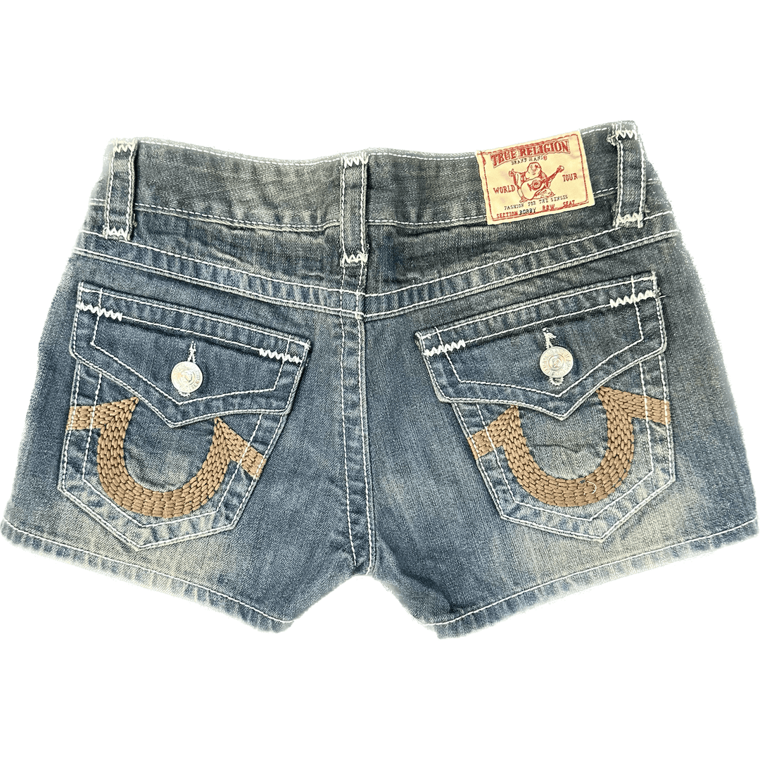 True Religion 'Bobby' Jean Shorts - Size 25 - Jean Pool
