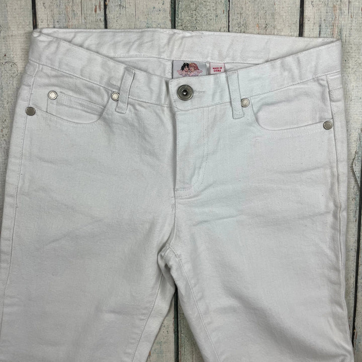 Fiorucci White Stretch Denim Skinny Jeans - Size 10 - Jean Pool