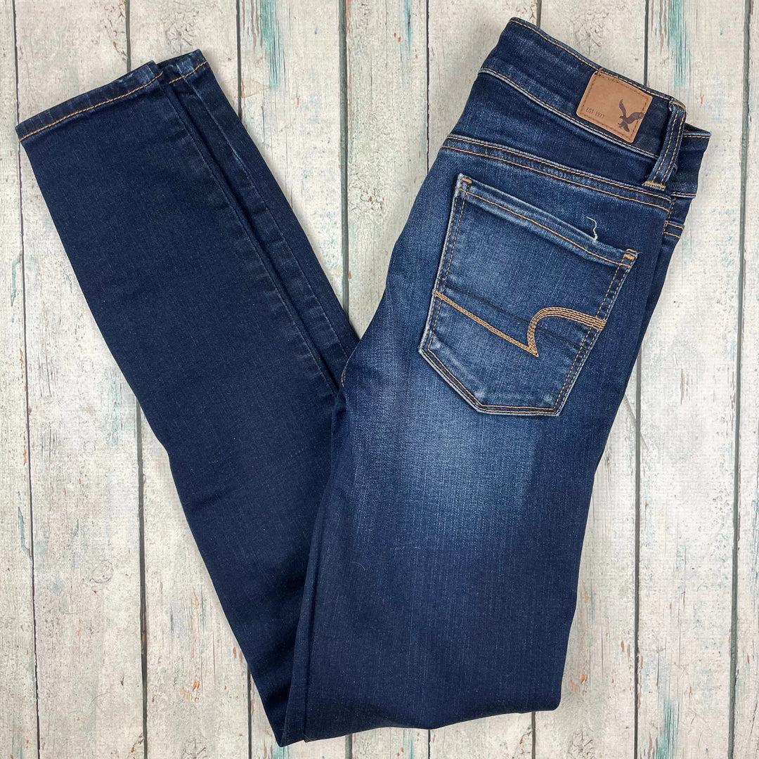 American Eagle Super Stretch Hi Rise Skinny Jeans- Size US 00 Suit 4/5AU - Jean Pool