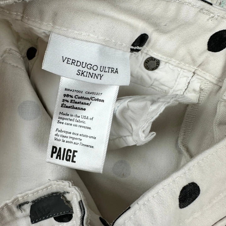 Paige Denim 'Verdugo Ultra Skinny' Spotty Jeans- Size 29 - Jean Pool