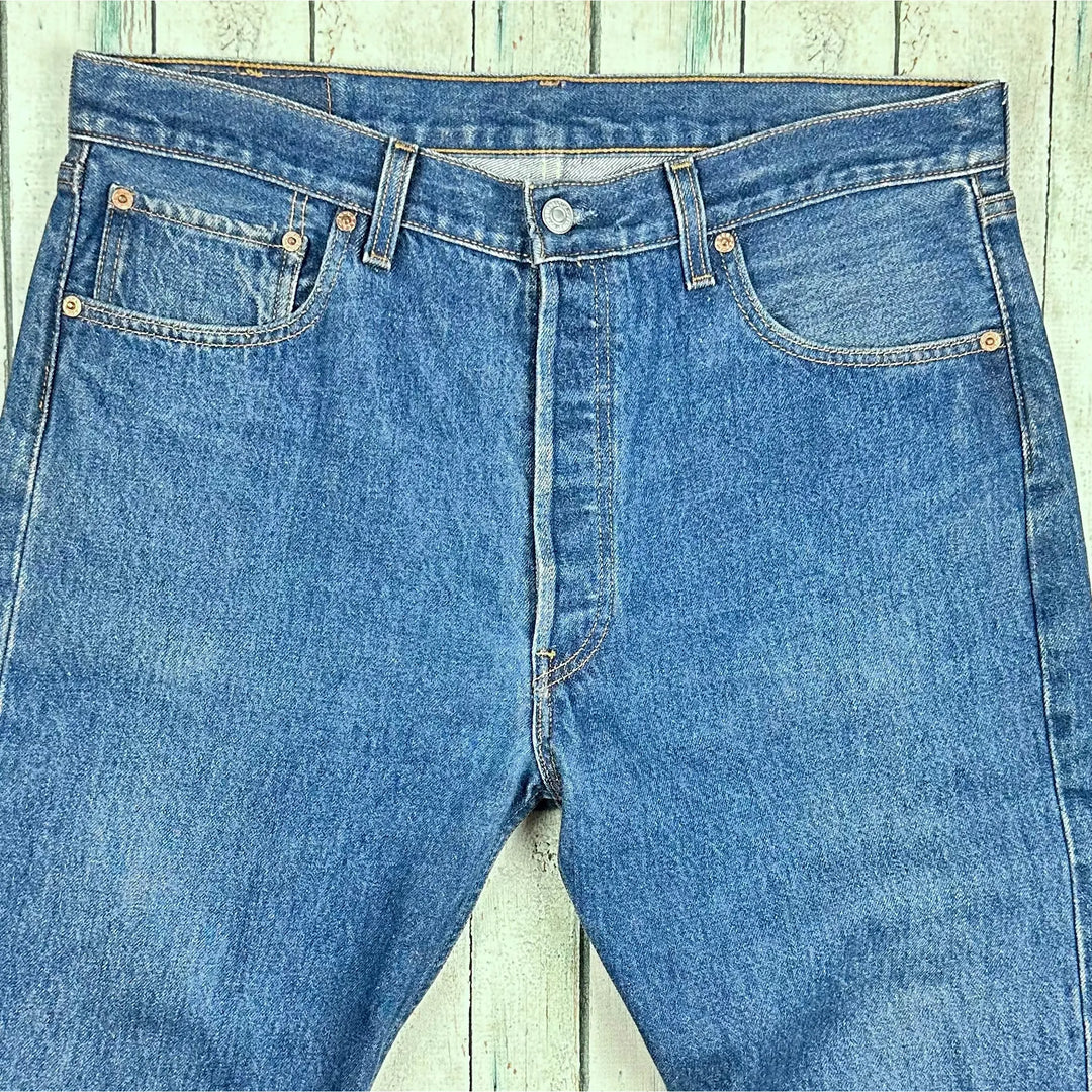Levis Vintage 90's USA Made 501 Mens Button Fly Jeans -Size 36 - Jean Pool