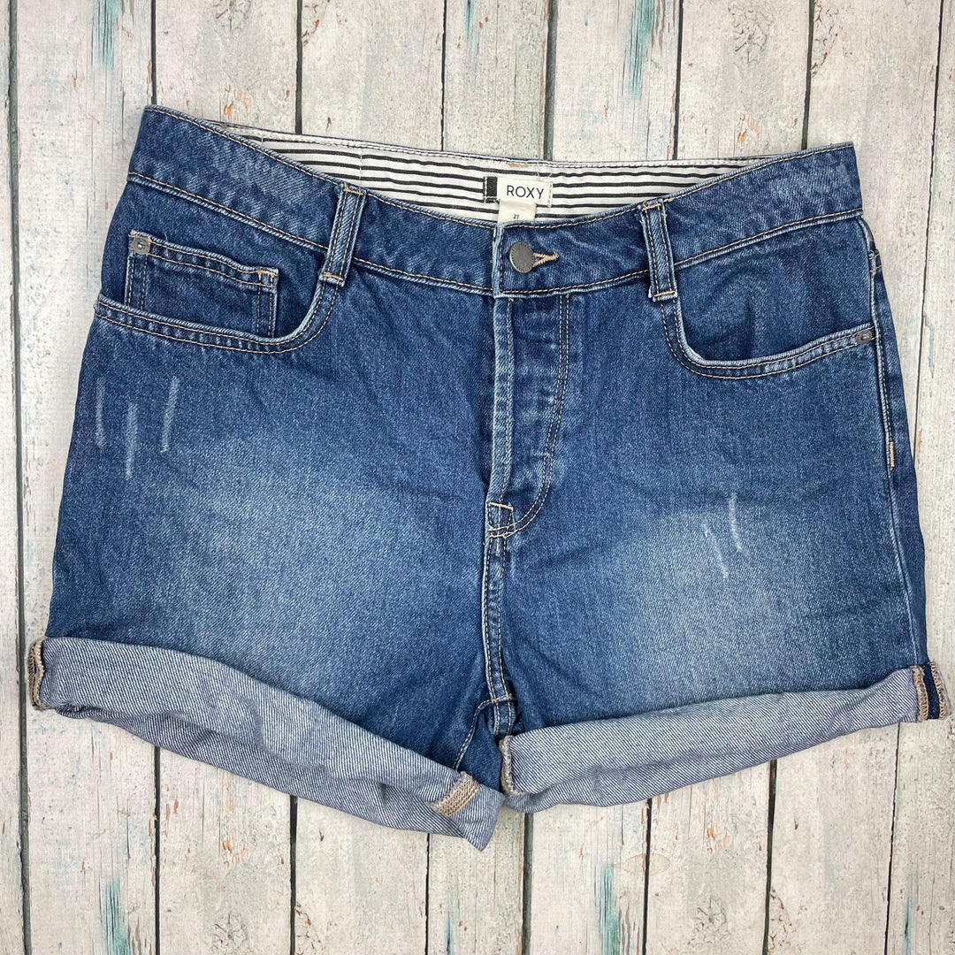 Roxy Ladies Cuffed Denim Shorts- Size 27 or 9AU - Jean Pool