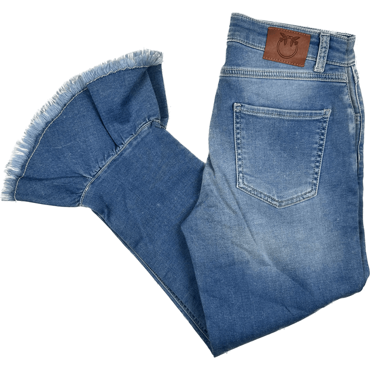 NWT- Pinko Blue Cropped Frilled Hem Jeans -Size 25 - Jean Pool