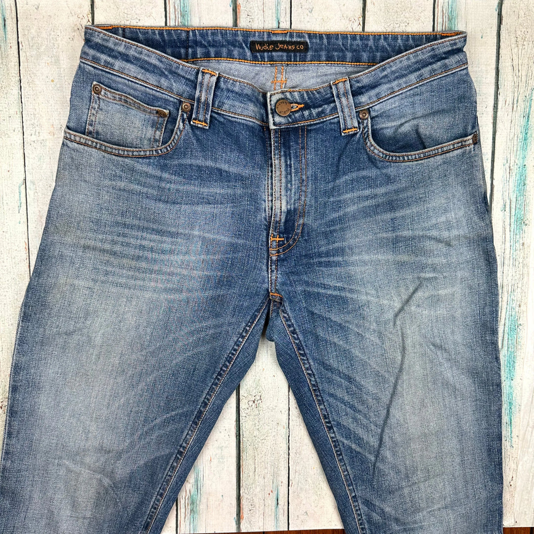 Nudie 'Skinny Lin' Organic Spring Blue Wash Denim Jeans- Size 32/34 - Jean Pool