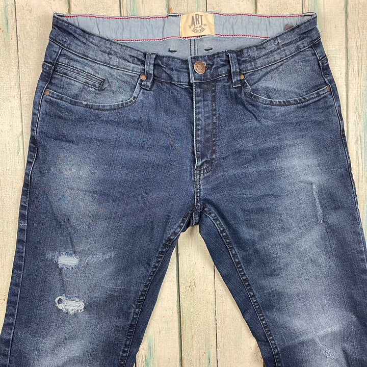 Piazza Italiaman Distressed Slim Fit Jeans - Size 46 It or 30" - Jean Pool