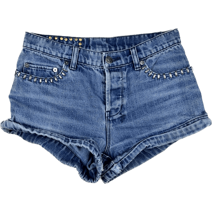 Ksubi 'Cee Cee' Studded Denim Shorts - Size 26 - Jean Pool