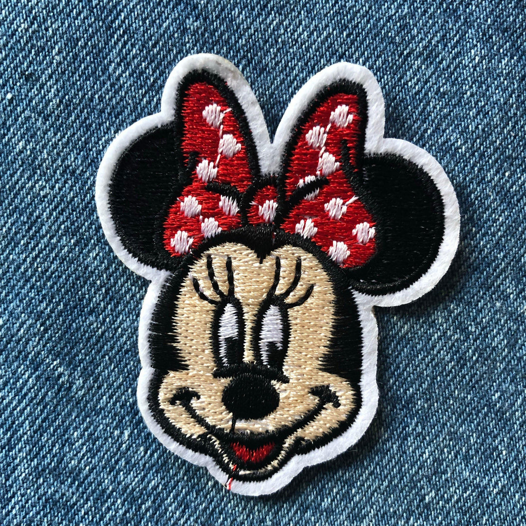 Minnie with Bow- Embroidered Cloth Patch-Jean Pool