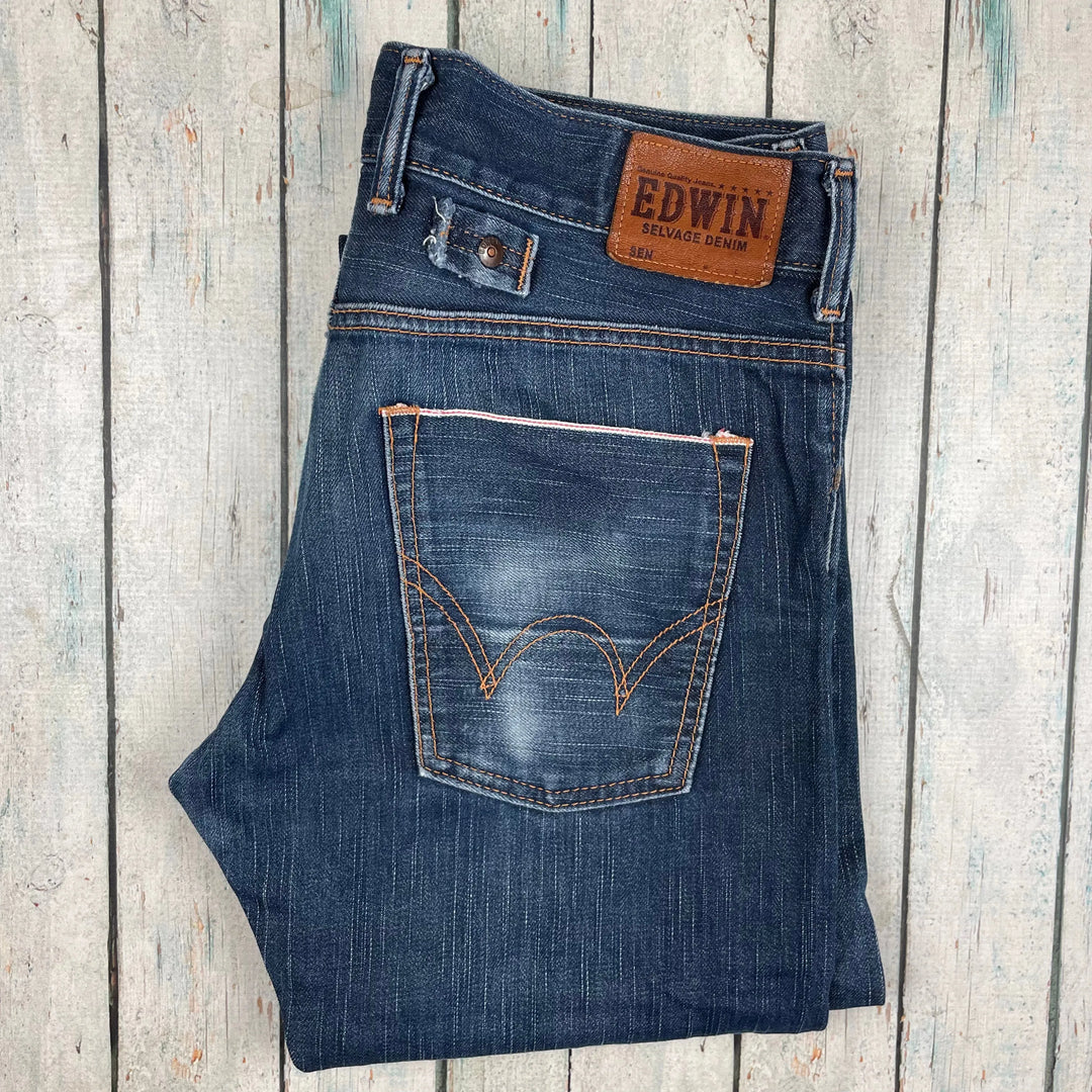 Edwin Japan - Blue 'SK505 Selvedge Denim Jeans -Size 30/32 - Jean Pool