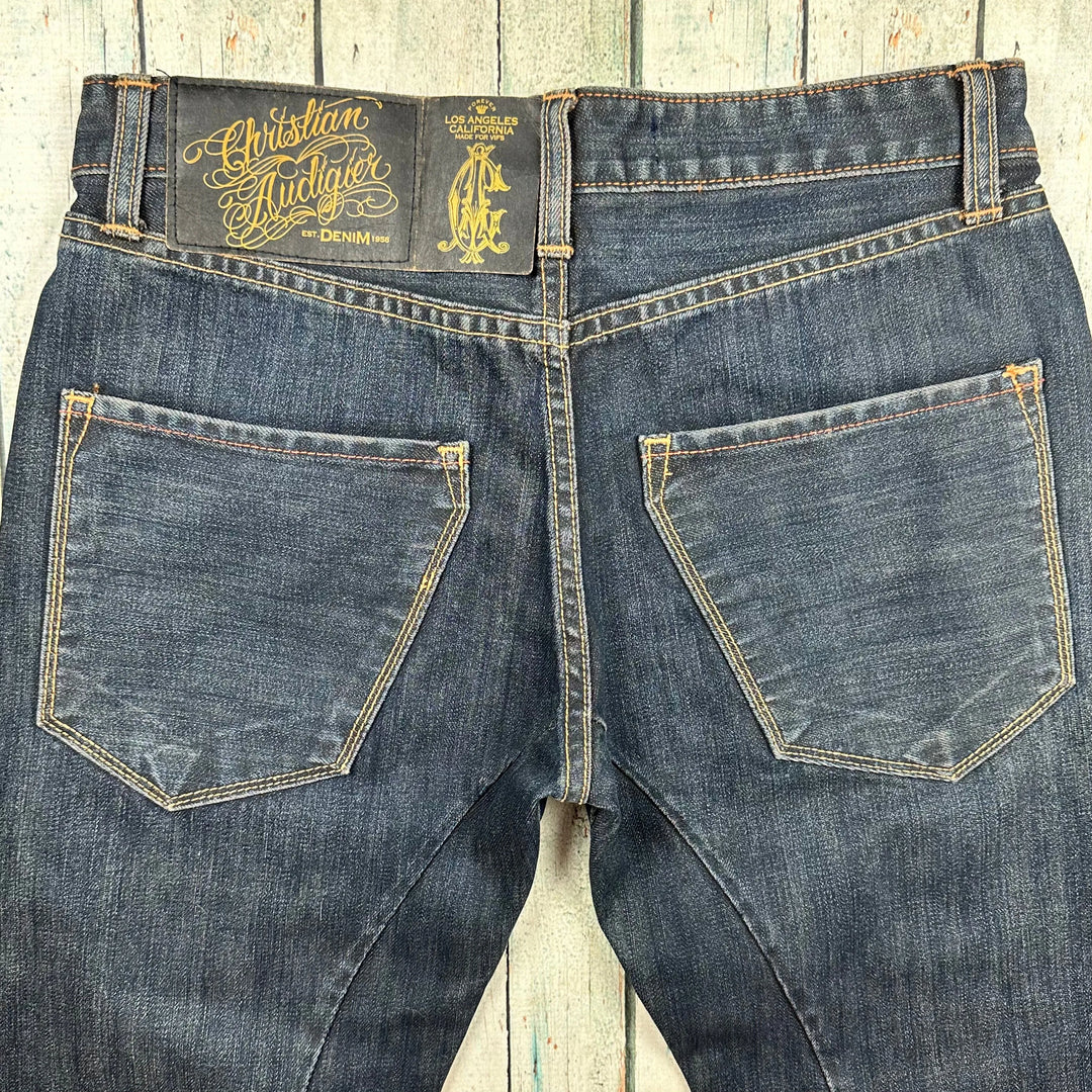 Christian Audigier Y2K Studded Low Rise Denim Jeans - Size 30/32 - Jean Pool