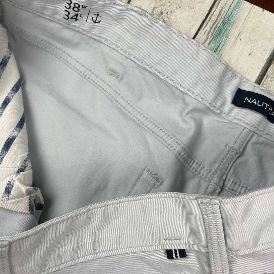 Nautica Mens Classic Slim Fit Stretch Grey Jeans- Size 38/34 - Jean Pool