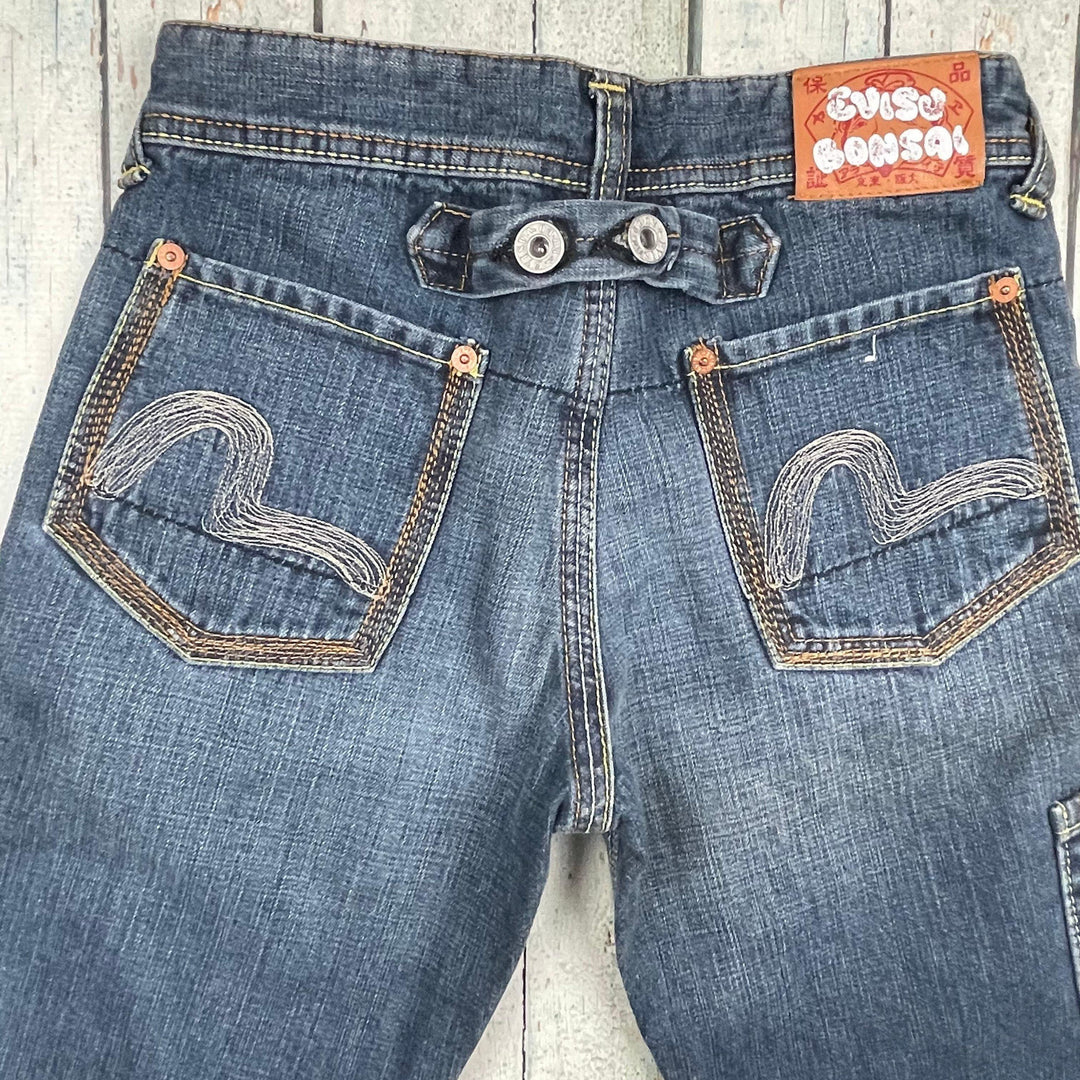 NEW- Evisu Bonsai Boys Straight Easy Fit Jeans - Size 8 - Jean Pool