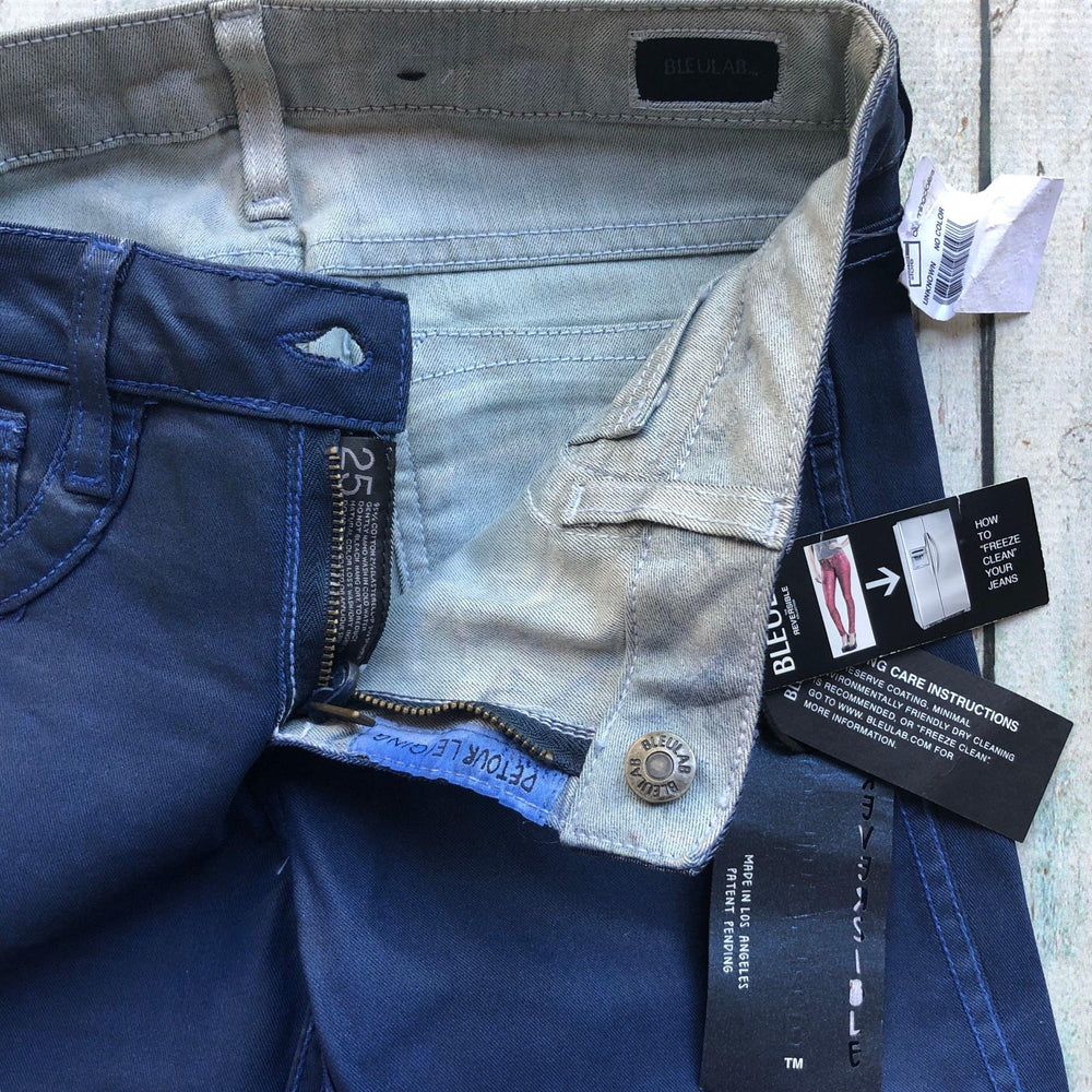 NWT - Bleulab USA ‘Detour Leggings’ Reversible Blue/Silver Jeans -Size 25-Jean Pool