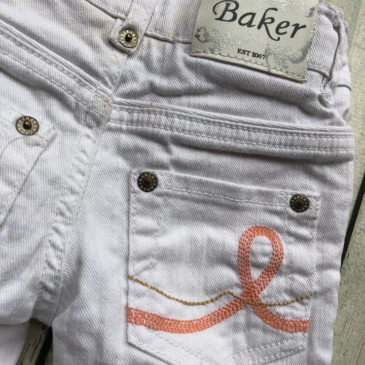 Ted Baker White Girls Denim Turn up Jeans - Size 12/18M-Jean Pool