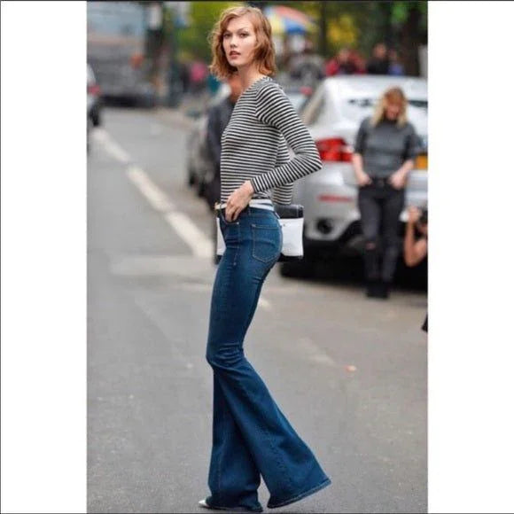 NWT- Frame Denim 'Le High Flare' Stretch Jeans RRP $455 -Size 25-Jean Pool