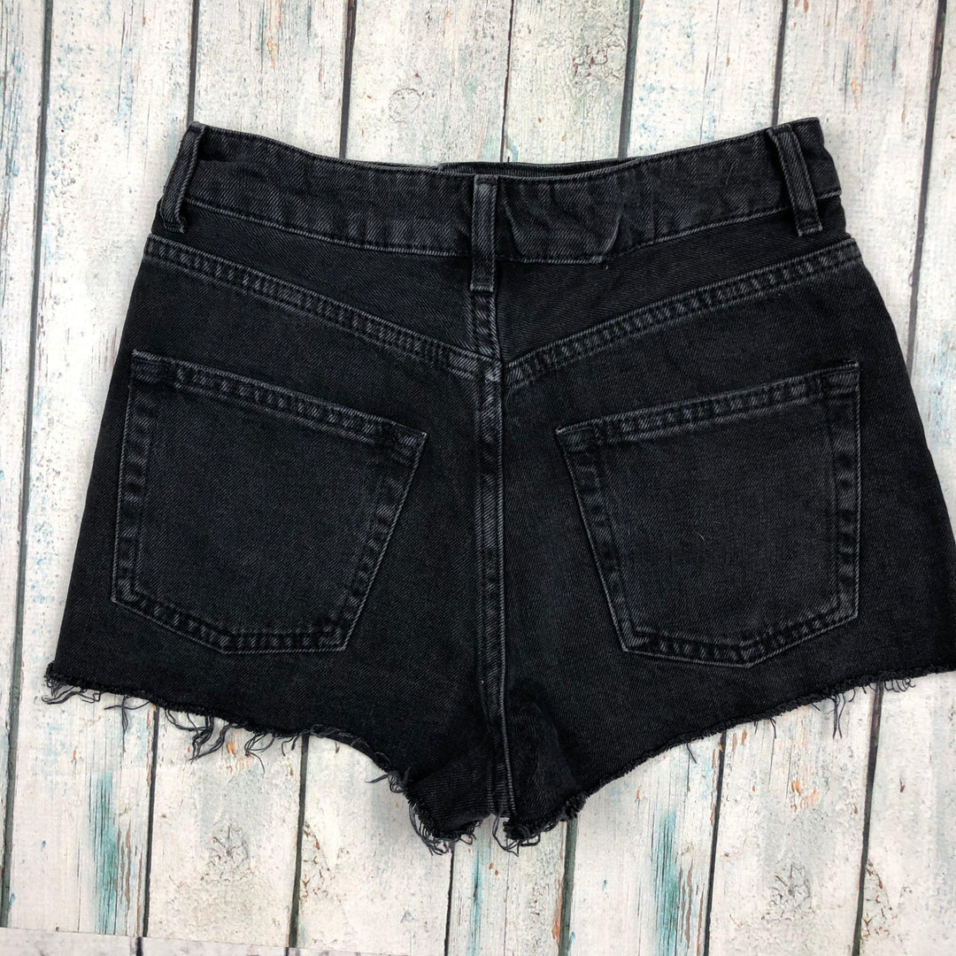 Topshop Frayed 'MOM' Cut off Shorts -Size 6-Jean Pool