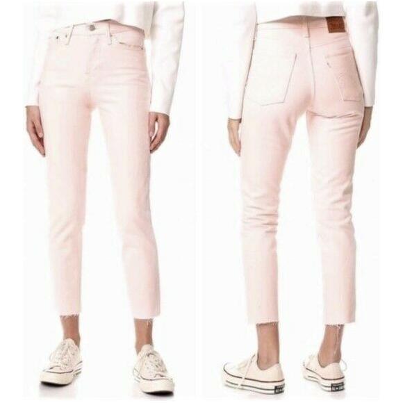 NWT - Levis 'Wedgie Fit' Pastel Pink High Rise Tapered Jeans -Size 28-Jean Pool