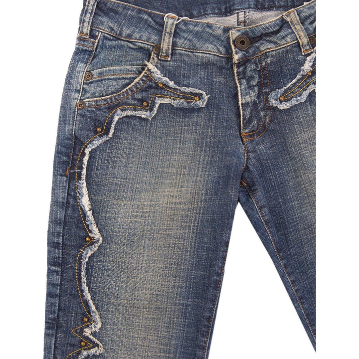 NEW - Replay & Sons Italy Western Style Distressed Cropped Capri Jeans - Size 12Y (38) - Jean Pool